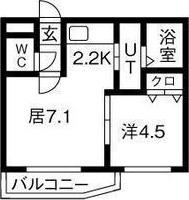 ルーエ琴似(1LDK/2階)の間取り写真
