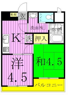 第1正五コーポ(2K/3階)の間取り写真