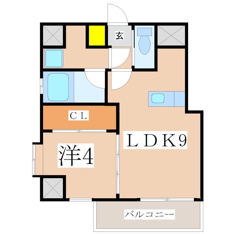 さくらヒルズきしゃば(1LDK/8階)の間取り写真