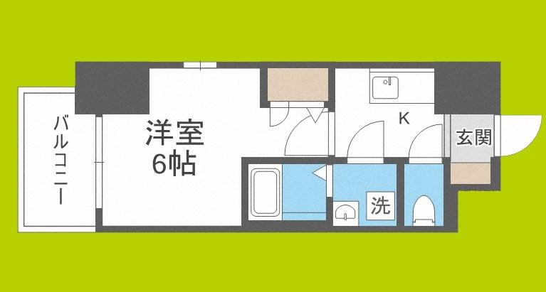 エスリードレジデンス本町パークフロント(1K/14階)の間取り写真