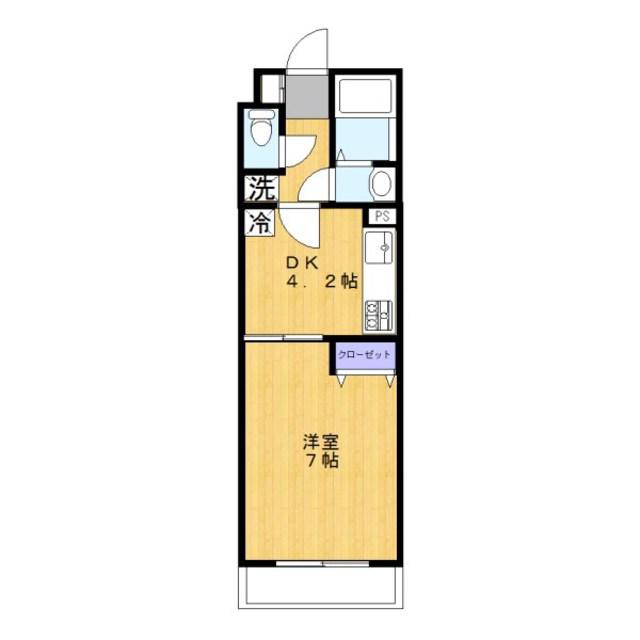 CHERRY-GARDEN(1DK/1階)の間取り写真