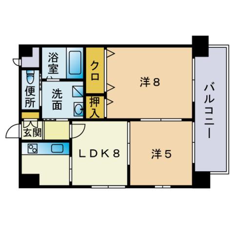 エステートモアアバン博多ステーション(2LDK/7階)の間取り写真
