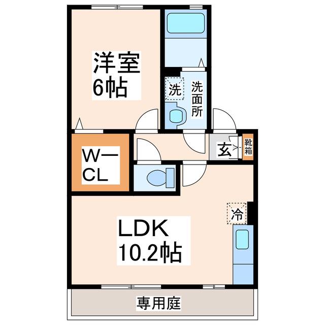 アクティブ(1LDK/1階)の間取り写真
