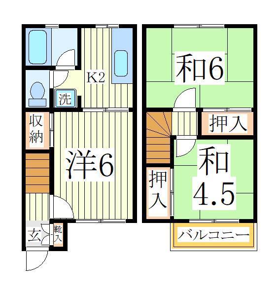 テラスますみ(3K/1階)の間取り写真