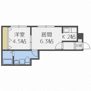 S-COMFORT(1LDK/3階)の間取り写真