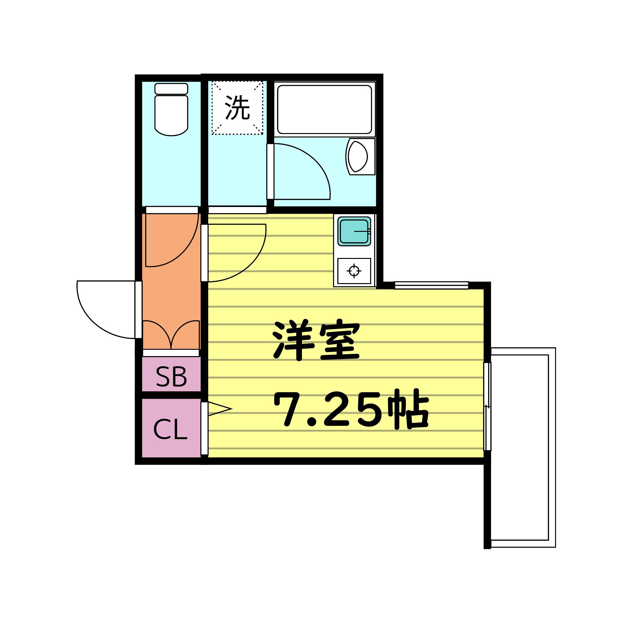 緑橋大発マンション(ワンルーム/4階)の間取り写真