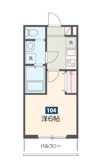 MELDIA新座(1K/1階)の間取り写真