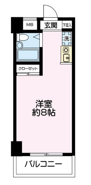オリーブ(ワンルーム/3階)の間取り写真