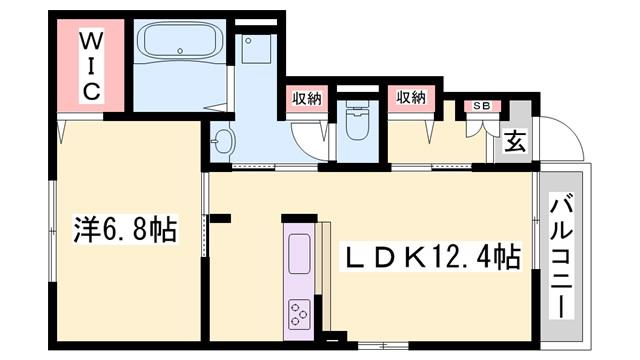 アイビー・ロードII(1LDK/1階)の間取り写真