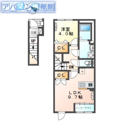 アヴニール(1LDK/2階)の間取り写真