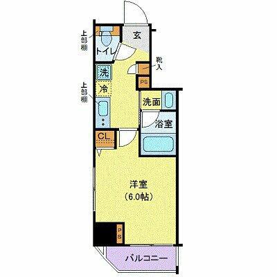 XEBEC大森ウエスト(1K/5階)の間取り写真