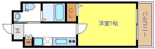FDSKOHAMAウエスト(1K/4階)の間取り写真