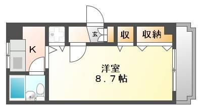 横堀ALLEEY(1K/3階)の間取り写真