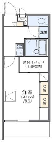 レオパレスドミール大和(1K/1階)の間取り写真