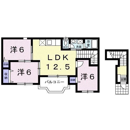 ジェルメ(3LDK/2階)の間取り写真