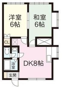 エスポワール(2DK/4階)の間取り写真