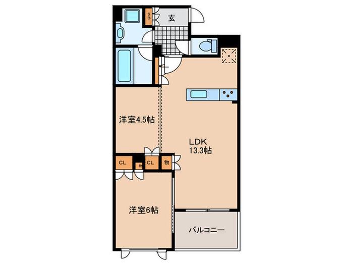 プラウド吉祥寺本町(2LDK/3階)の間取り写真