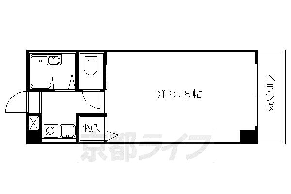 ラ・フロール小山(1K/2階)の間取り写真