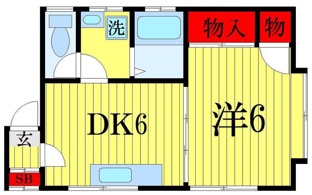 リトルクローバーハウス(1DK/1階)の間取り写真