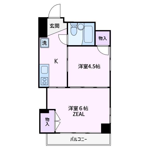 町田ビル(2K/4階)の間取り写真