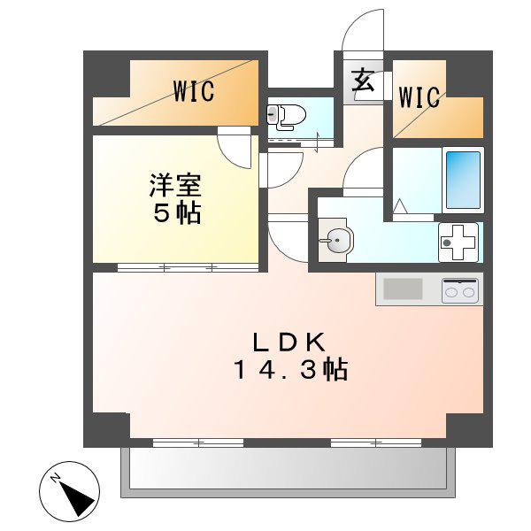 NNS 121(1LDK/10階)の間取り写真