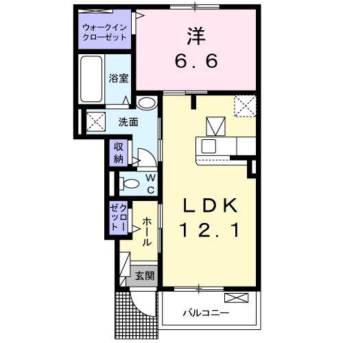 プリムラ(1LDK/1階)の間取り写真