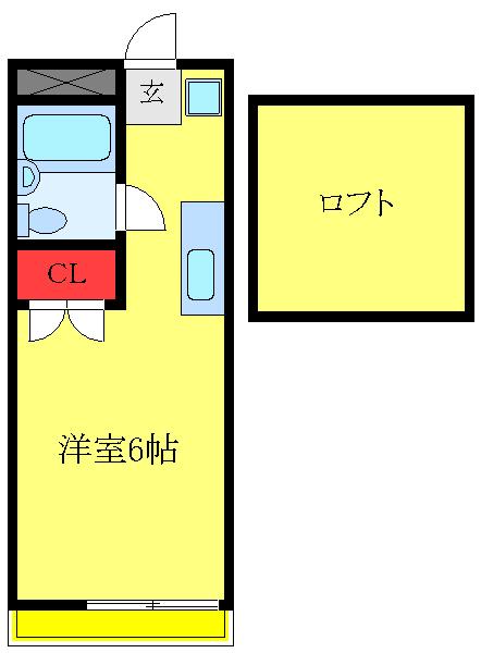 ハイツエミール(ワンルーム/2階)の間取り写真