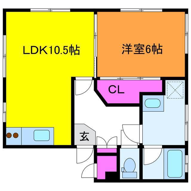ロイヤルウィンズ(1LDK/1階)の間取り写真