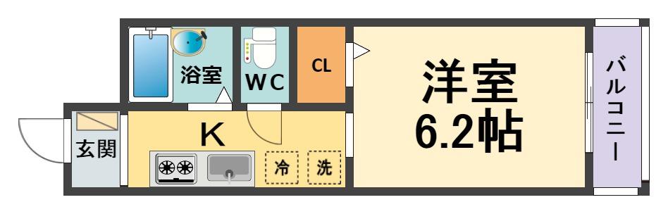 アライブ大箇(1K/1階)の間取り写真