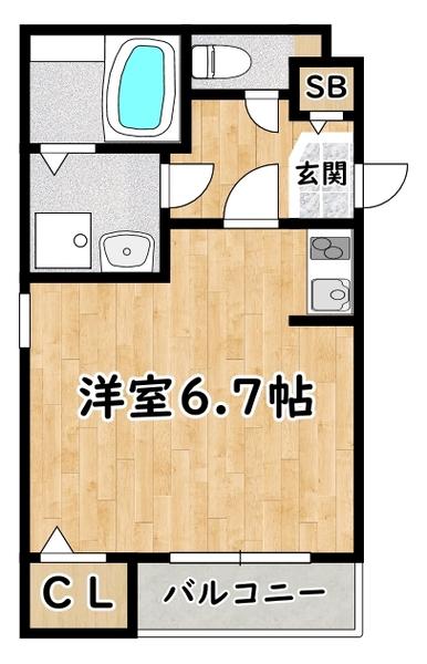 ハーモニーテラス歌島II(ワンルーム/2階)の間取り写真
