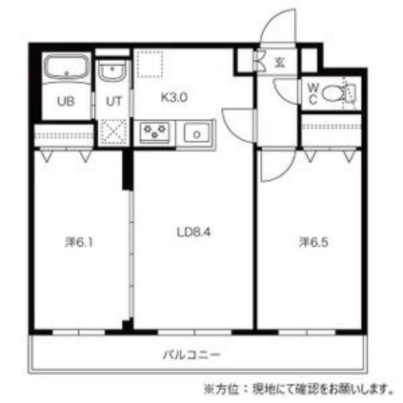 RITZ GRANDE東札幌(2LDK/3階)の間取り写真