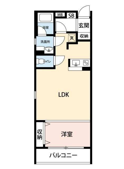 カメリアヒルズ初台(ワンルーム/2階)の間取り写真