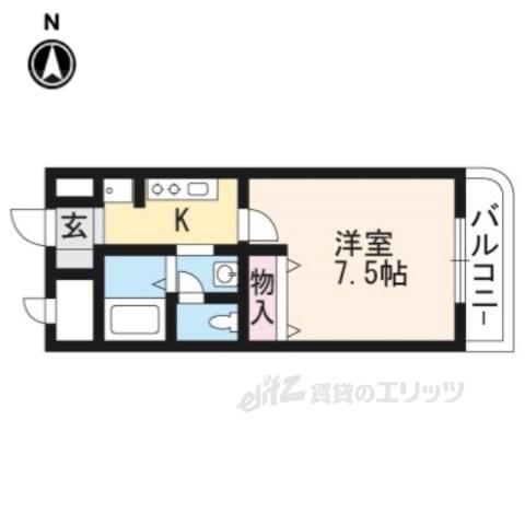 アーバンコート・まはたぎ(1K/4階)の間取り写真
