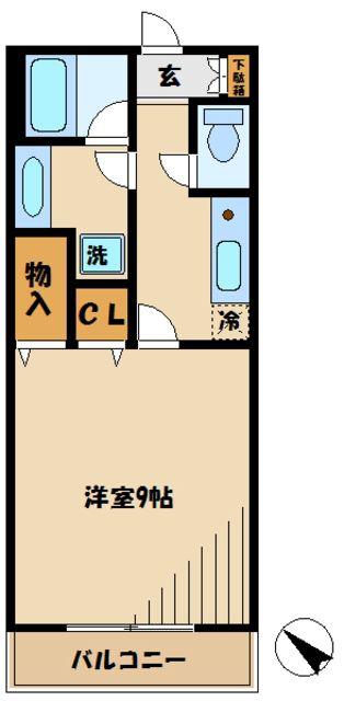 GRANDE MAISON HOSOYAMA(1K/1階)の間取り写真
