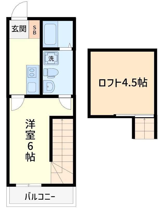 ルストーレ能見台(2K/2階)の間取り写真