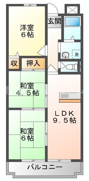 コーポ小林(3LDK/2階)の間取り写真