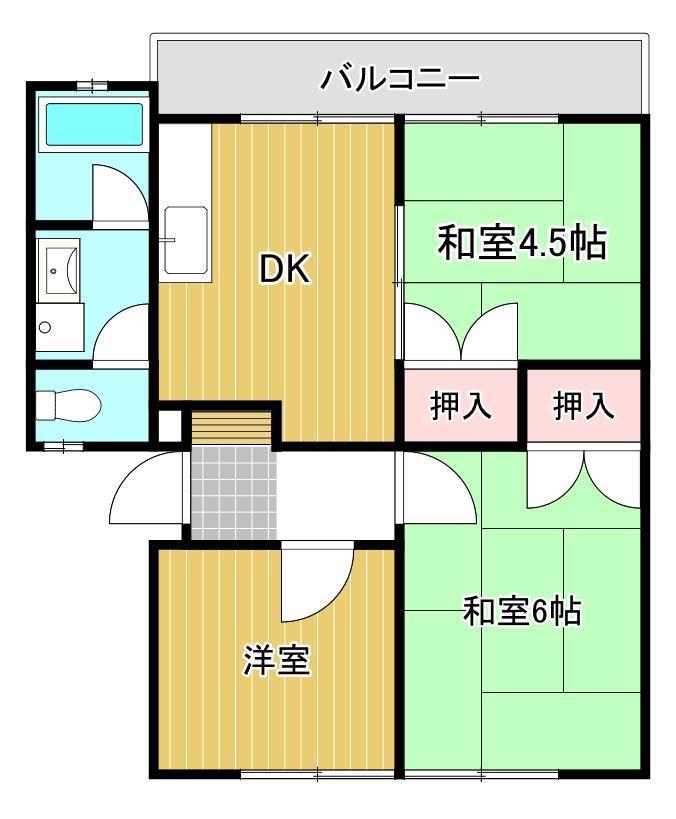 グリーンハイツ高尾(3DK/2階)の間取り写真