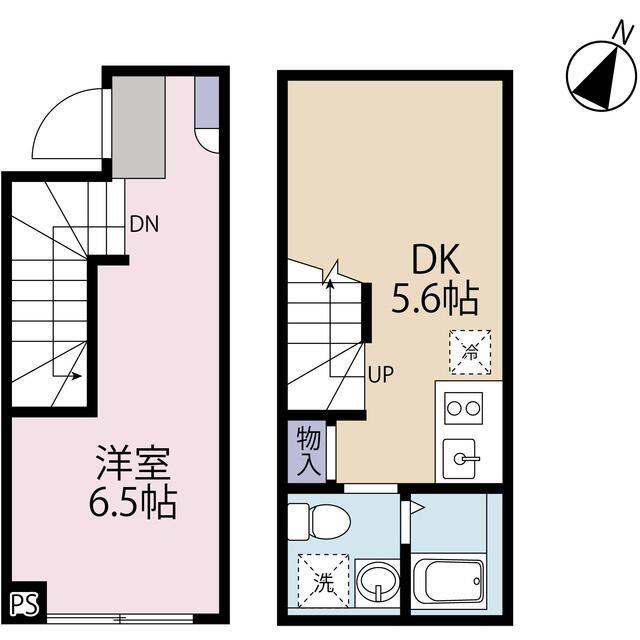 HJプレイス西原(1DK/B1階)の間取り写真