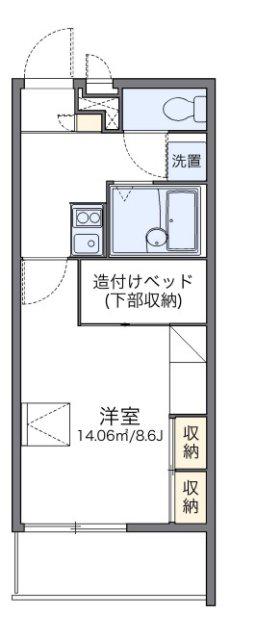 レオパレスリバーサイドイン千星(1K/3階)の間取り写真