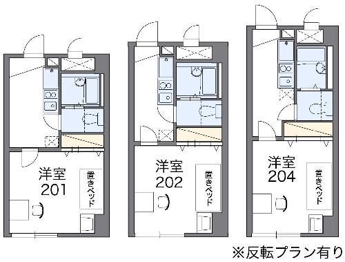 レオパレスひえだ(1K/2階)の間取り写真