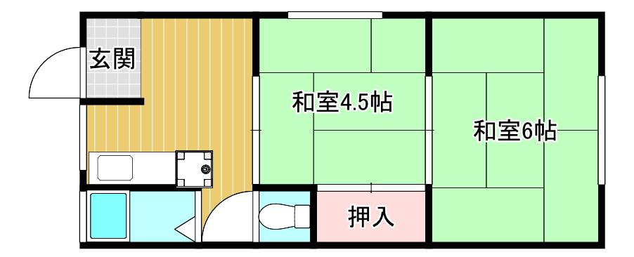 生和マンション(2K/3階)の間取り写真