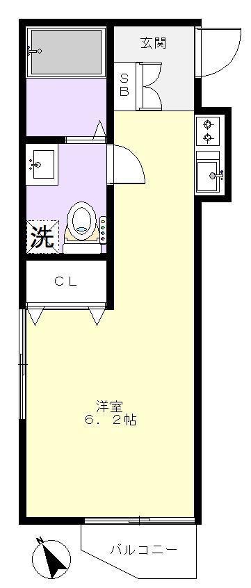 レスポアール鶴見(ワンルーム/2階)の間取り写真