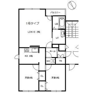 マンション福住(2LDK/3階)の間取り写真