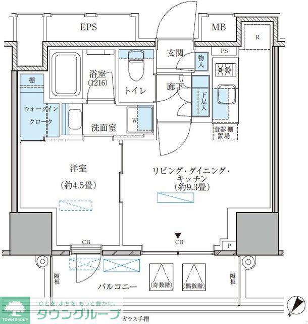 パークアクシス五反田スカイタワー(1LDK/25階)の間取り写真