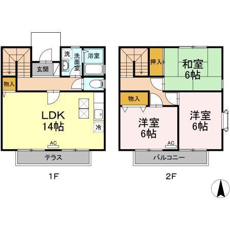 ガーデンエクセルハイム(3LDK/1階)の間取り写真