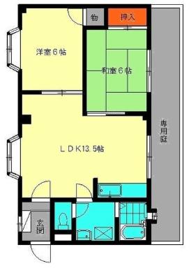 フェアコート春日(2LDK/1階)の間取り写真