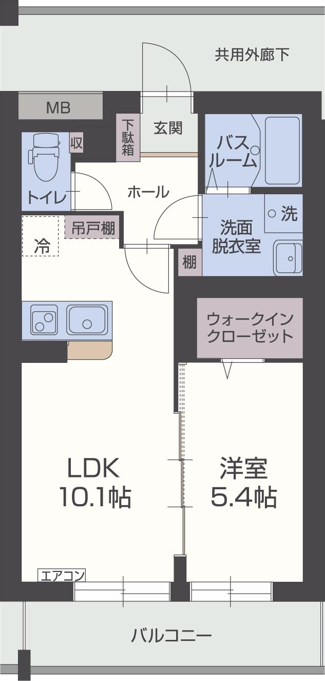 マトリカリア(1LDK/1階)の間取り写真