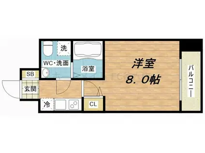 SERENITE北浜(1K/10階)の間取り写真