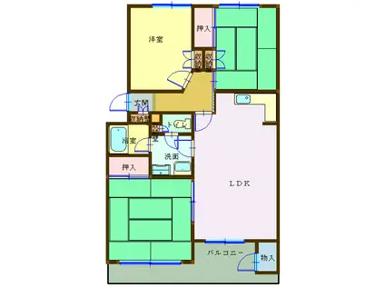 エスパリエ(3LDK/3階)の間取り写真