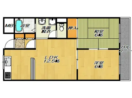 中野セカンドハイツ(2LDK/2階)の間取り写真